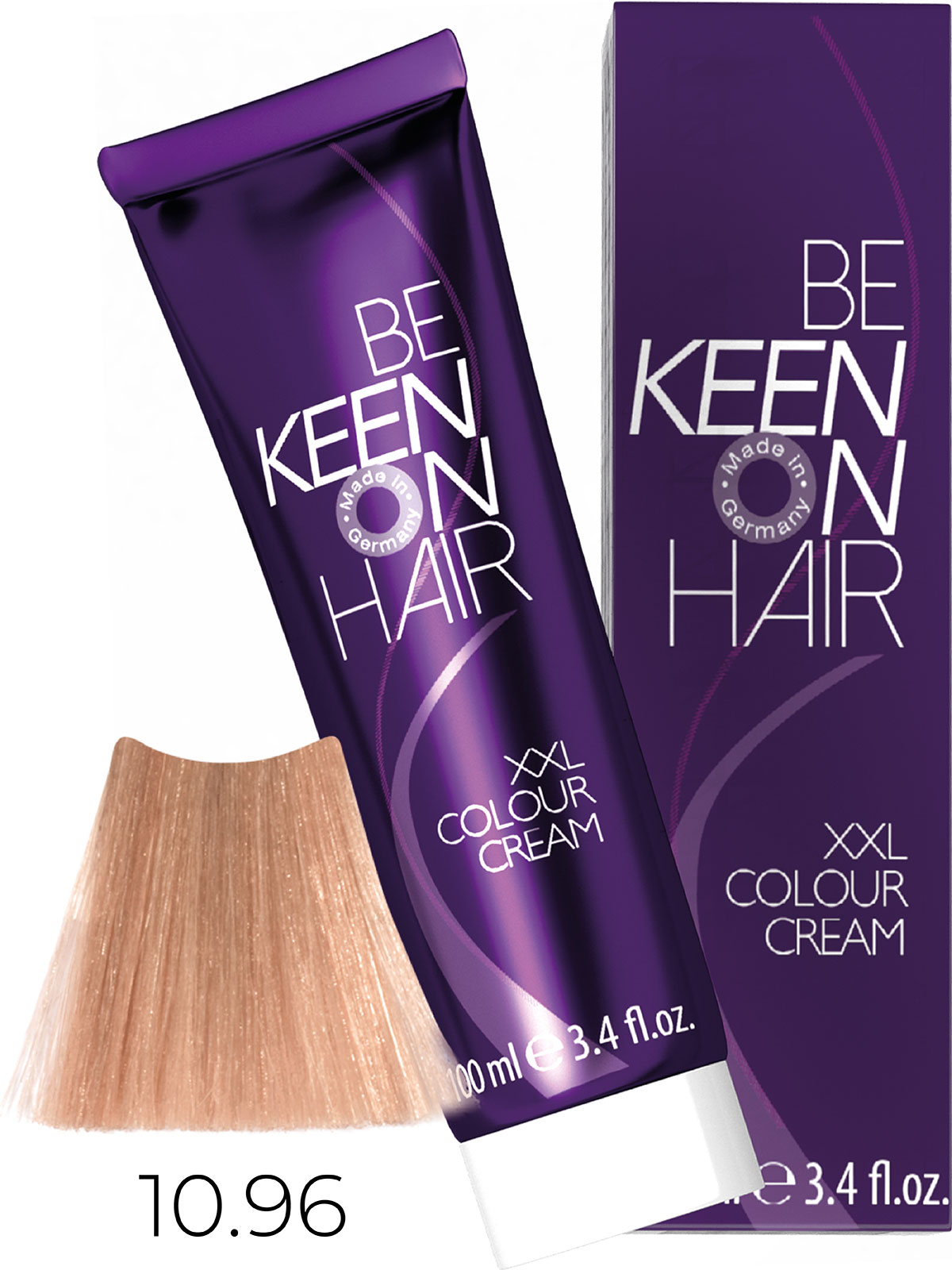 KEEN COLOUR CREAM 10.96 УЛЬТРА-СВЕТЛЫЙ БЛОНДИН САНДРЕ-ФИОЛЕТОВЫЙ /ULTRAHELLBLOND CIDRE-VIO