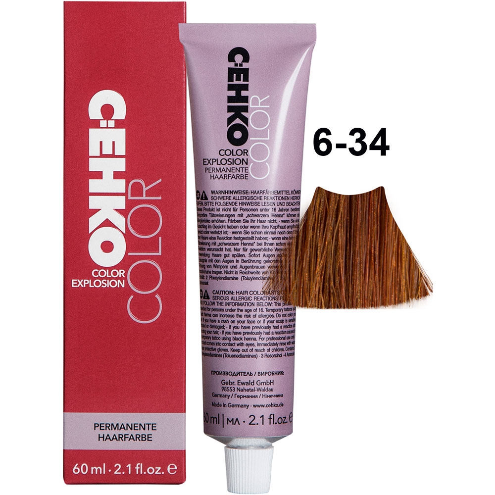 C:EHKO COLOR EXPLOSION GOLD, 6/34 DUNKELBLOND GOLD KUPFER / DARK BLONDE GOLD COPPER