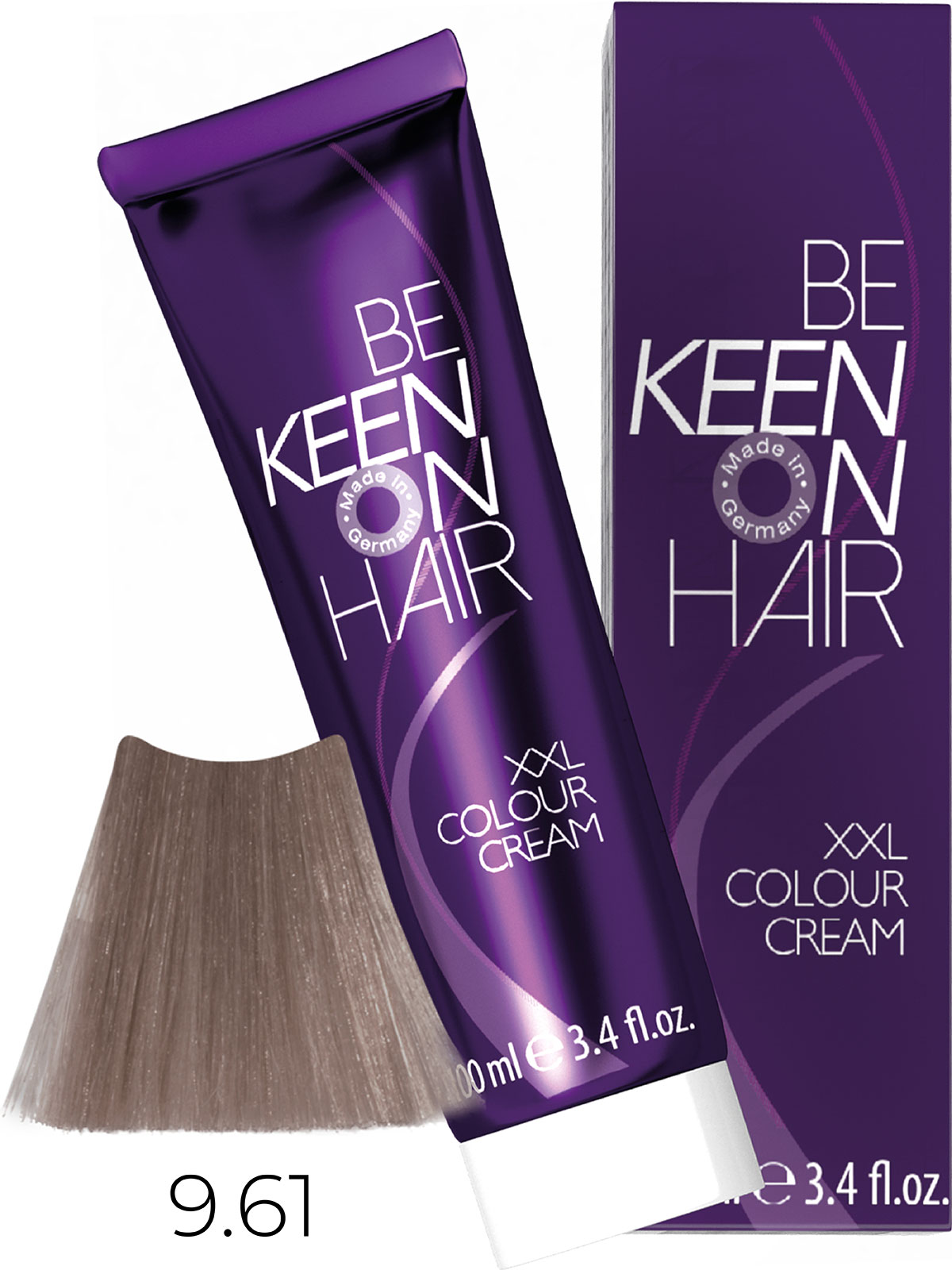 KEEN COLOUR CREAM 9.61 СВЕТЛЫЙ ФИОЛЕТОВО-ПЕПЕЛЬНЫЙ БЛОНДИН/ HELLBLOND VIOLETT-ASCH